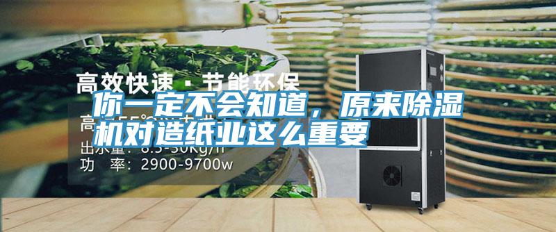 你一定不會知道，原來除濕機對造紙業(yè)這么重要