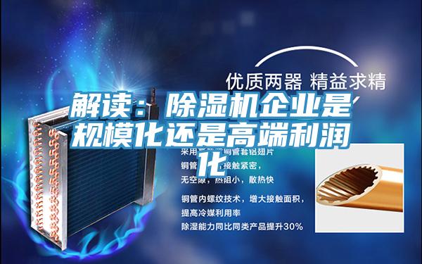 解讀：除濕機企業(yè)是規(guī)?；€是高端利潤化