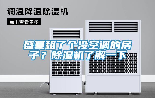 盛夏租了個沒空調(diào)的房子？除濕機了解一下