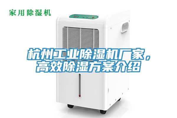 杭州工业除湿机厂家，高效除湿方案介绍