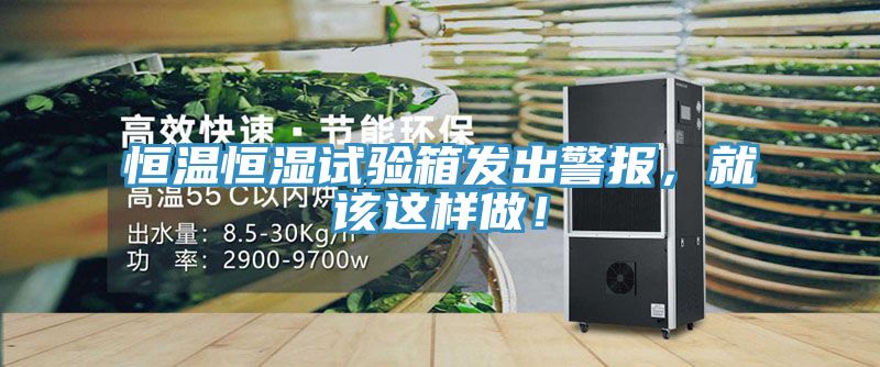 恒温恒湿试验箱发出警报，就该这样做！