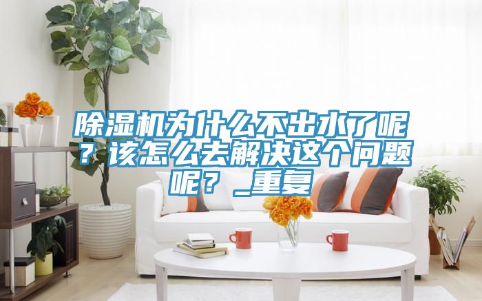 除湿机为什么不出水了呢？该怎么去解决这个问题呢？_重复