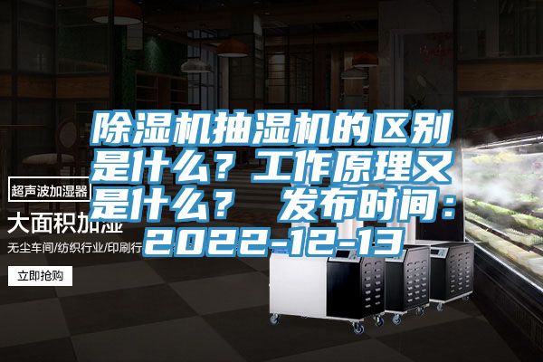 除湿机抽湿机的区别是什么？工作原理又是什么？ 发布时间：2022-12-13